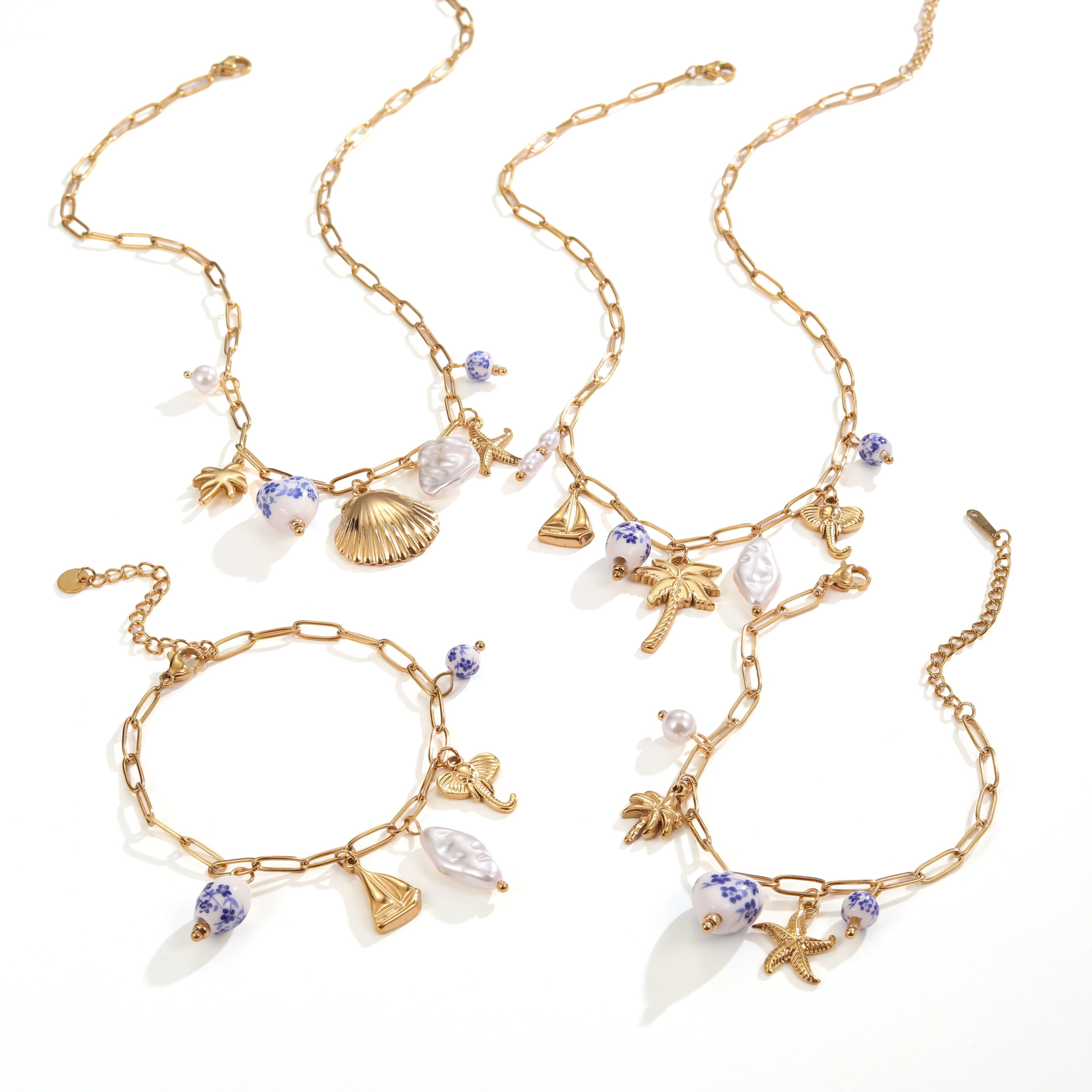 海洋系列DIY陶瓷吊坠项链