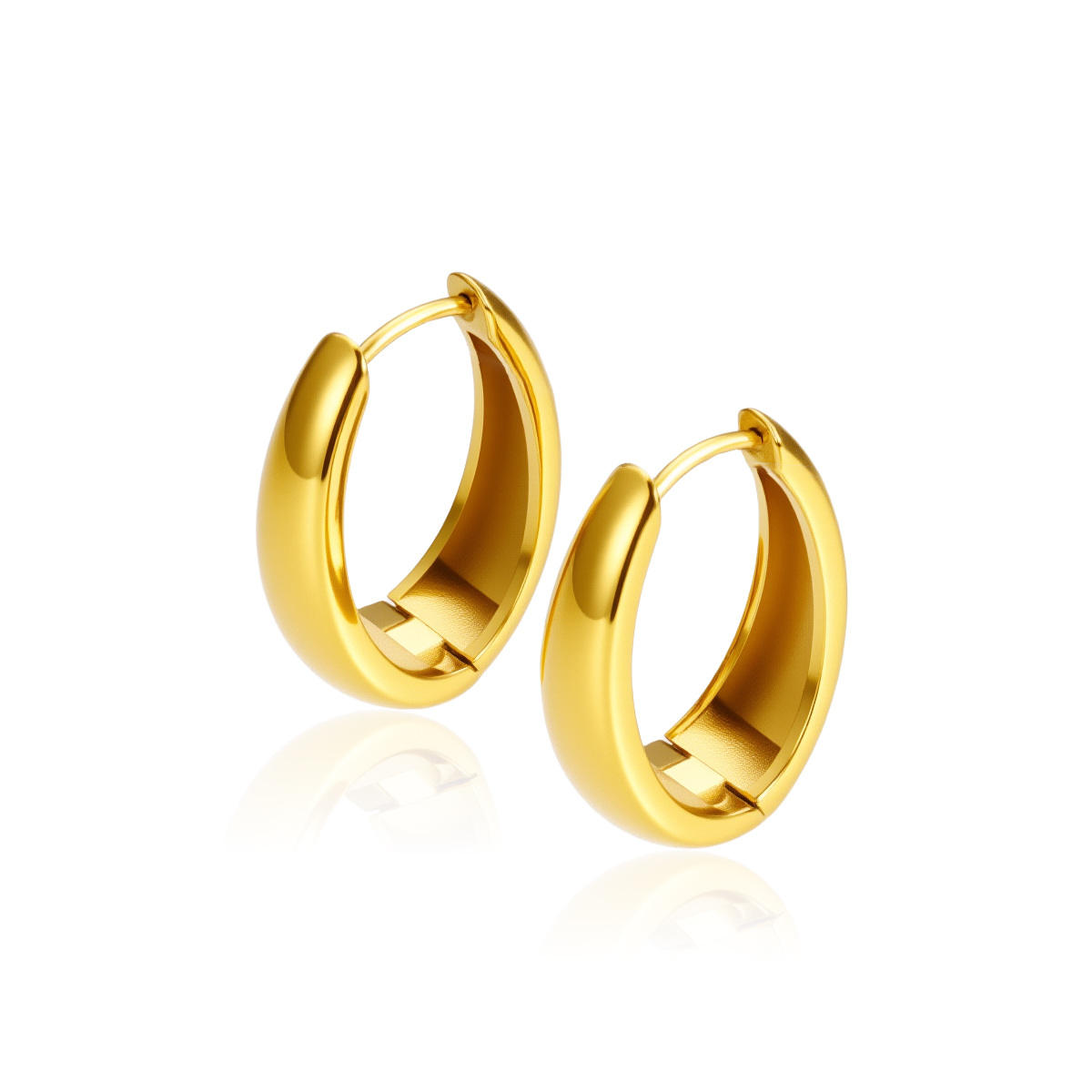 18k Pvd 镀金不锈钢圆弧形耳环